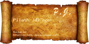 Pilath János névjegykártya